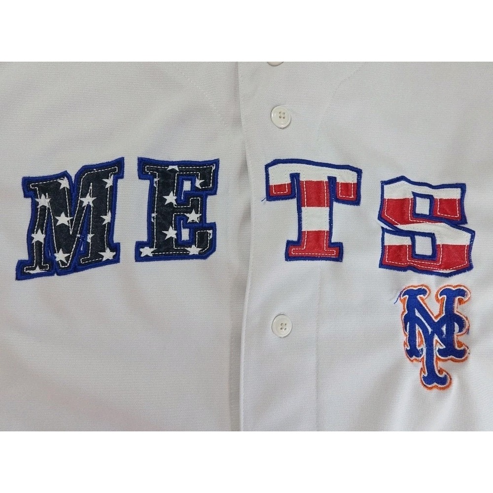 New York Mets  TRUE FAN BLANK BACK  JERSEY  SIZE -MEN'S M. Red White Blue